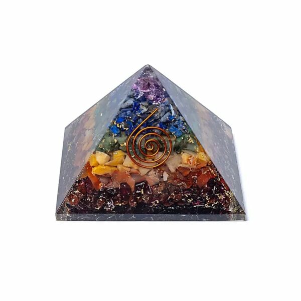 Pyramide Orgonite 7 chakras 7,5cm