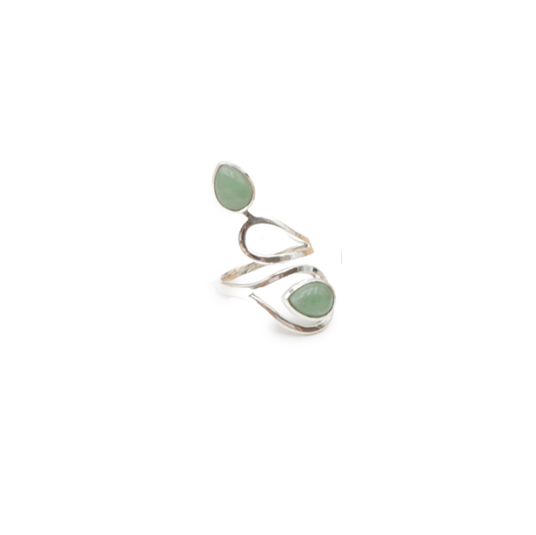 Bague Aventurine verte A  Argent 925 réglable - Modèle 05 – Image 3