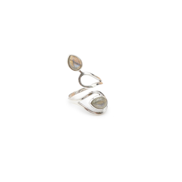 Bague Labradorite Argent 925 Réglable - Modèle 05 – Image 3
