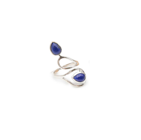 Bague Lapis Lazuli Argent 925 Réglable - Modèle 05 – Image 3