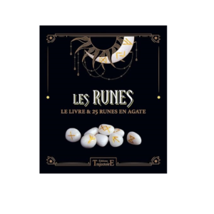 Les Runes + livre & 25 runes en Agate coffret Trajectoire
