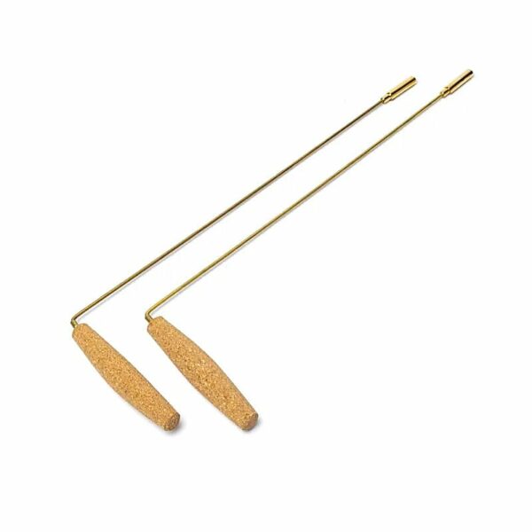 Baguettes radiesthésie (paire) laiton/liège 40cm