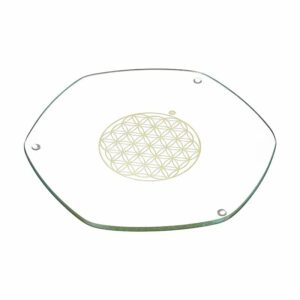 Dessous de Plat en verre Energyplate fleur de vie - or - grand